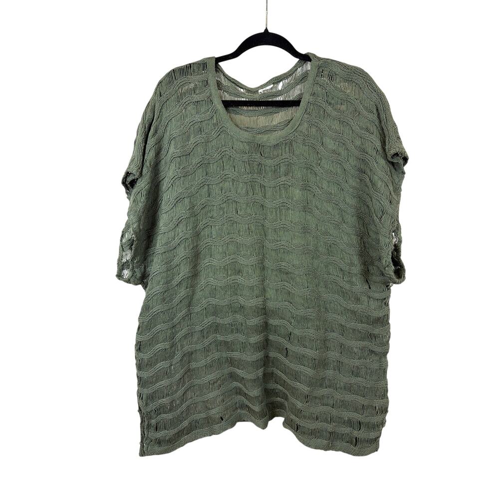Vintage 90's Labass Green Loose Knit Sweater One Size Germany